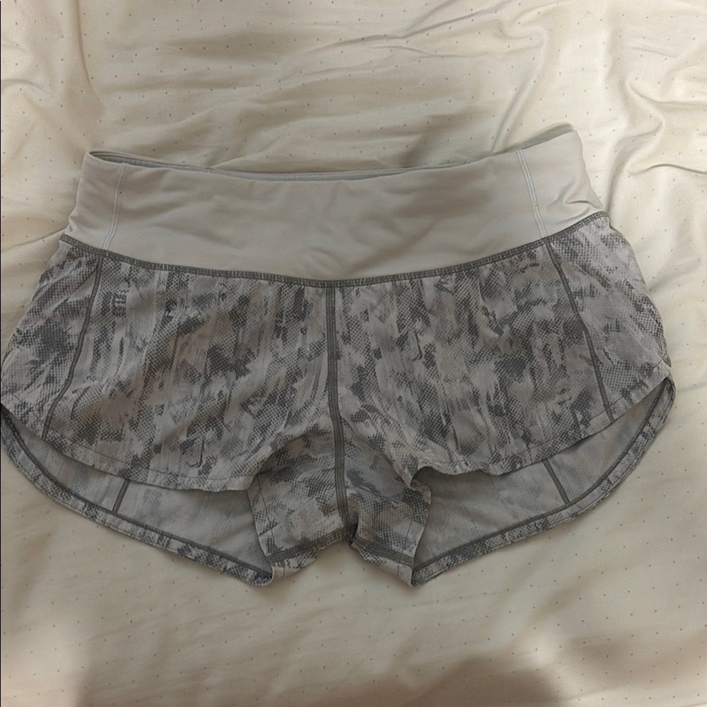 Lululemon Gray and White Athletic Shorts